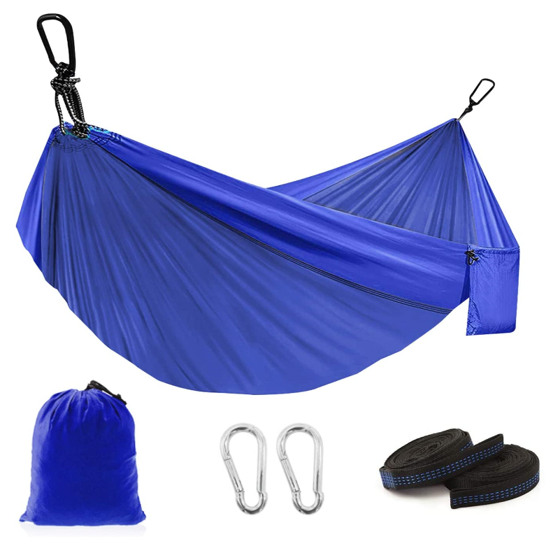 Woqi free standing promo outdoor portable canvas camping hammock 2 person portable hammock