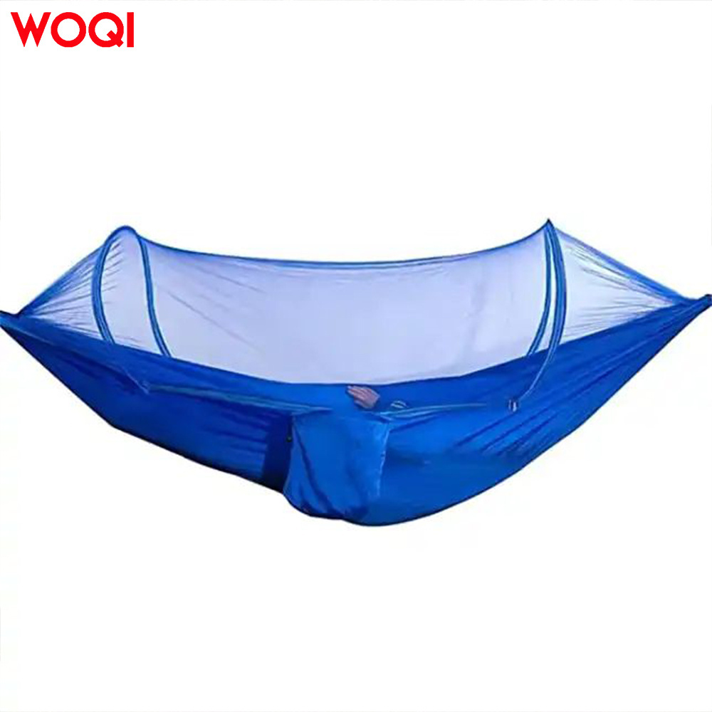 Woqi new design Automatic Pop-Up hammock garden swing with mosquito bug net for two person