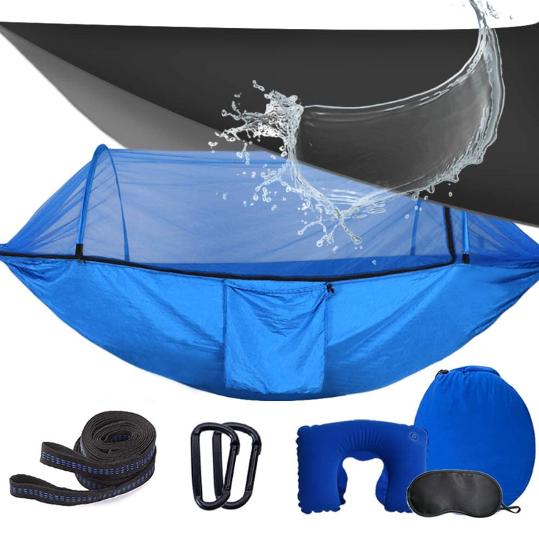 Woqi Portable Nylon hanging swing auto hammock tent with mosquito net suspension hammock camping