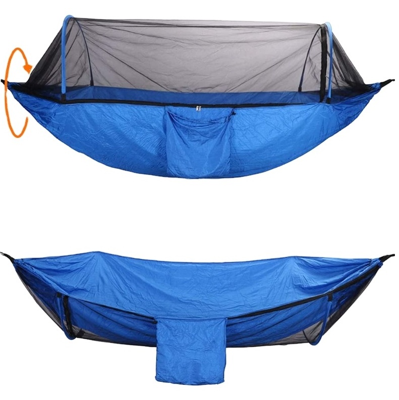 Woqi Portable Nylon hanging swing auto hammock tent with mosquito net suspension hammock camping