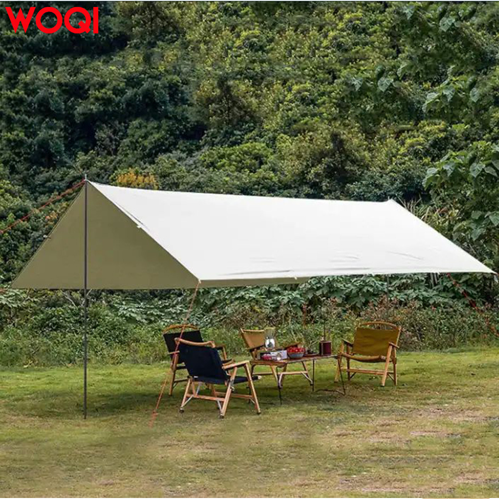 Woqi Waterproof Ultralight Camping Fishing Portable Sun Rain Fly Tarp Shelter Tent Oxford Material