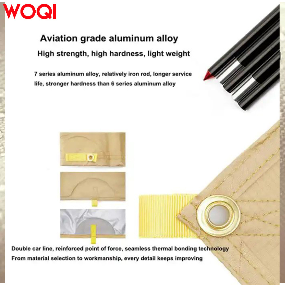 Woqi Waterproof Ultralight Camping Fishing Portable Sun Rain Fly Tarp Shelter Tent Oxford Material