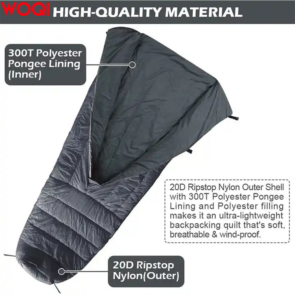 Woqi Ultralight Cold Weather 3 Season Quilt Down Sleeping bag Hammock for Camping and Hammocks