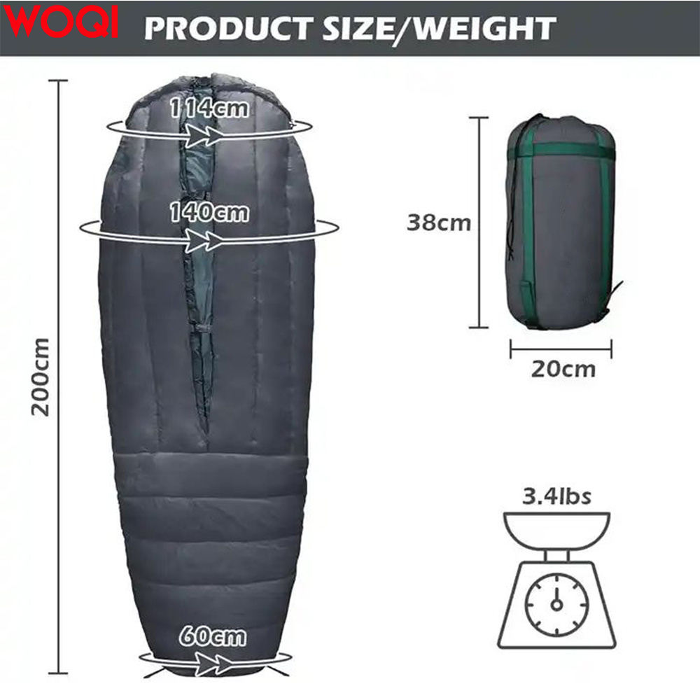 Woqi Ultralight Cold Weather 3 Season Quilt Down Sleeping bag Hammock for Camping and Hammocks