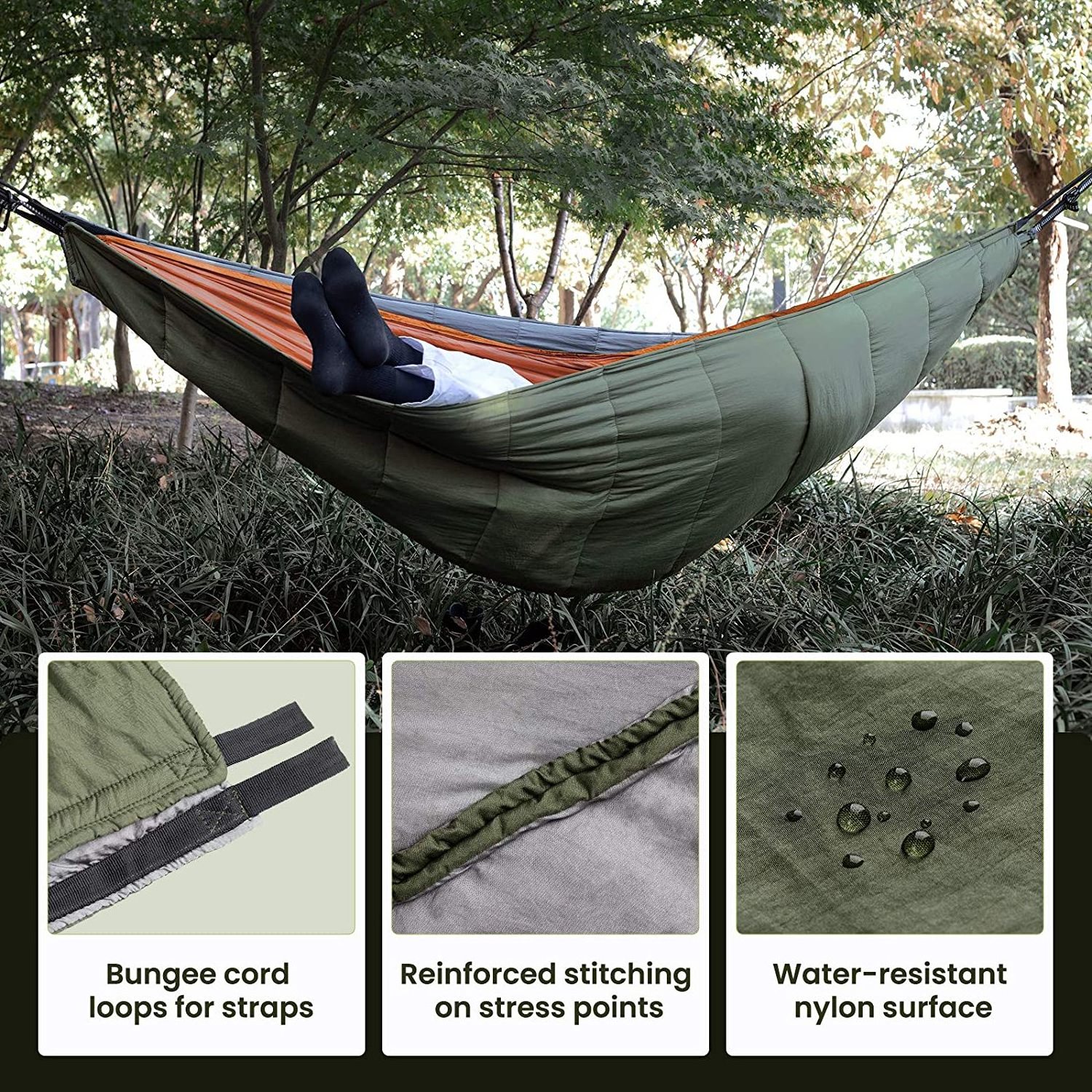 Woqi Cotton outdoor winter camping portable sleeping bag hammock underquilt windproof to keep warm