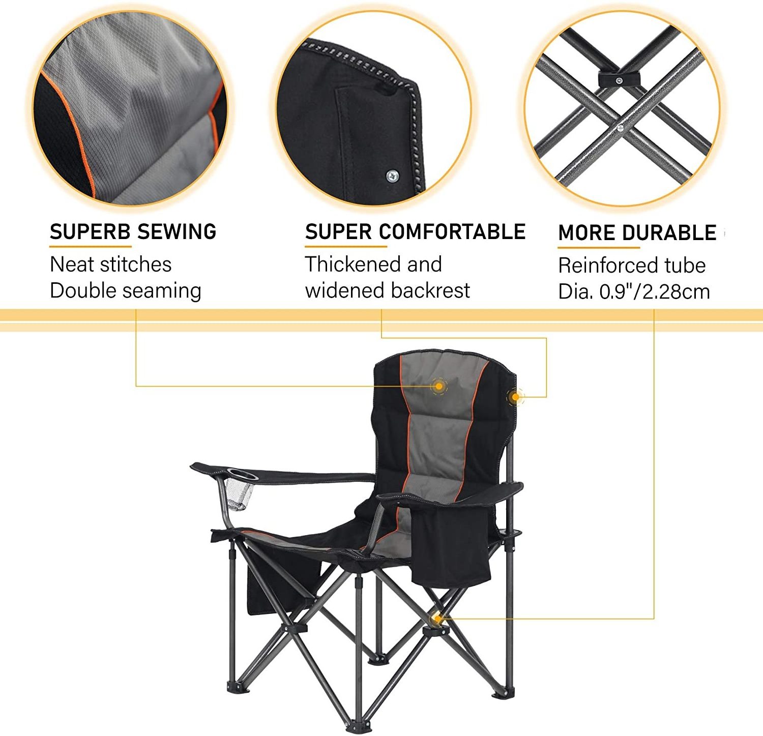 Folding   Camping Chair for Fishing Beach Caravan Trips  Travelling   Oversized Heavy Duty  outdoor camping equipment