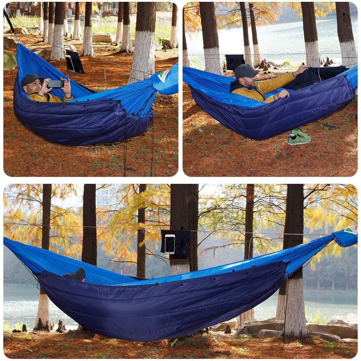 Double Hammock   camping sleeping bag  light   bio-based with Dupont Sorona  warm cozy  fluffy Camping Quilt