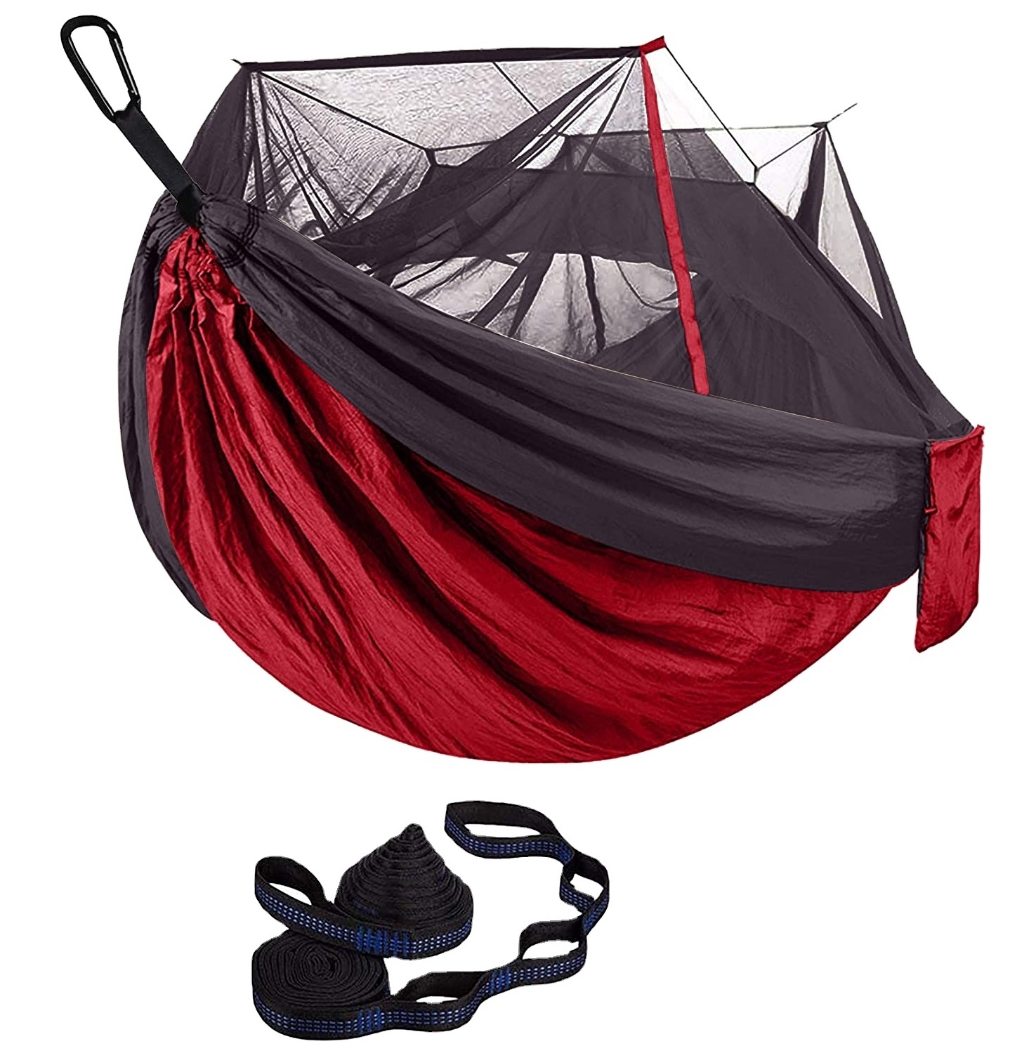 Woqi high quality	nylon mesh hammock outdoor camping hammock with mosquito net travel