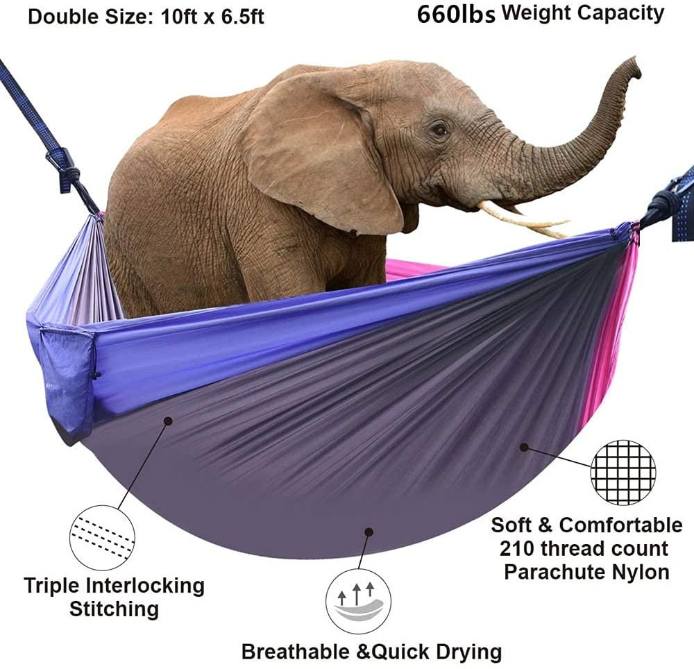 Woqi Factory Custom Double Single Travel Camping Hammock Lightweight Portable Outdoor Hammocks