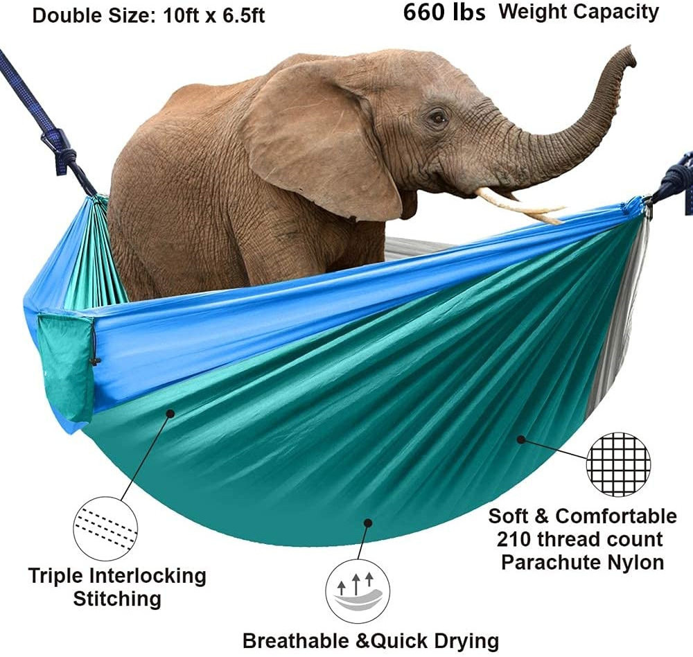 Woqi Portable Hammock Swing 2 Person Double Mosquito Net Hammock Chair Nylon Garden Outdoors Camping Hammocks