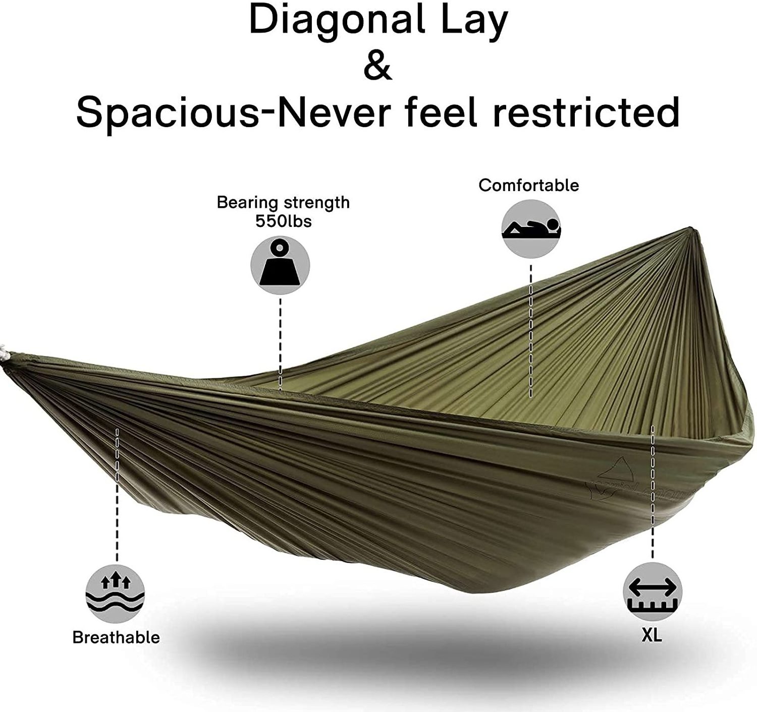 Woqi Mosquito Free Camping and Outdoor Hammocks Tent Lightweight Ripstop hammock with bug net