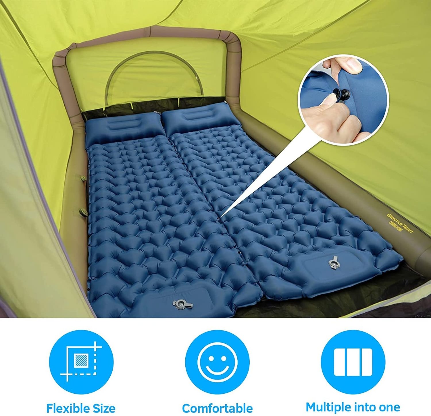 Woqi foldable Light Inflatable hammock tpu insulated folding air sleeping pad pump air mat