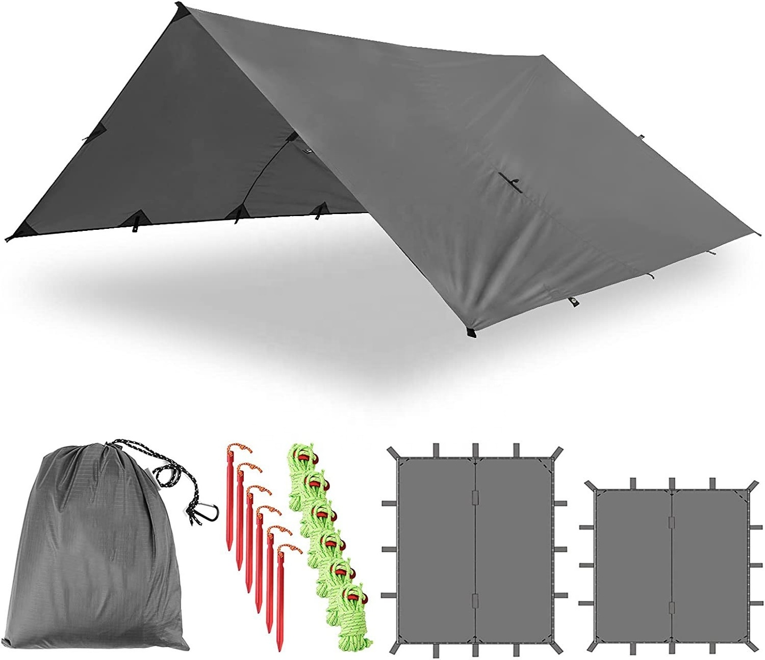 Woqi Can Be Customized 210T Waterproof Sun Shade Hammock Camping Tarp Canopy For Outdoor Hiking