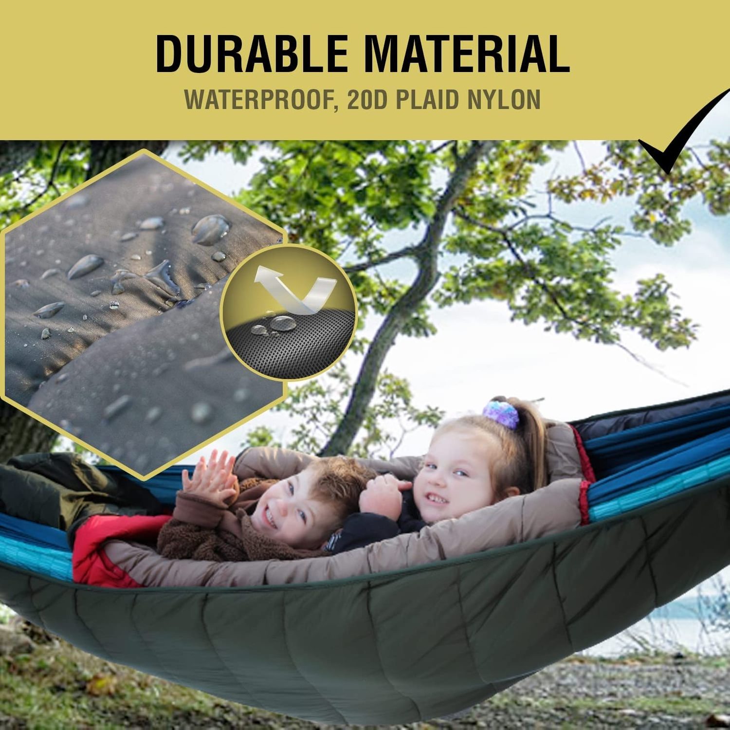 Woqi Portable Ultralight Double Hammock Underquilt Sleeping Bag Hollow Cotton For Winter Camping Hiking