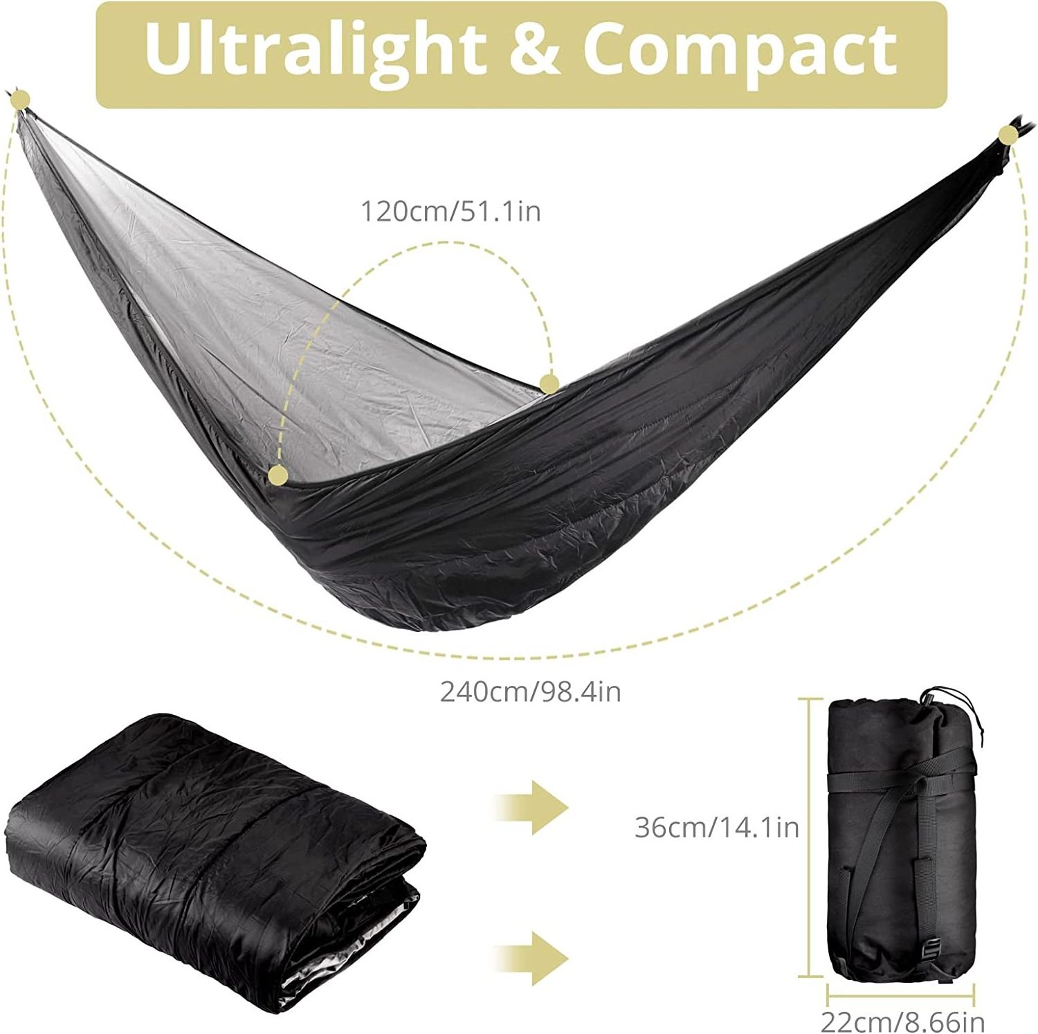 Woqi  hammock under quilt cotton outdoor winter camping portable sleeping bag windproof to keep warm