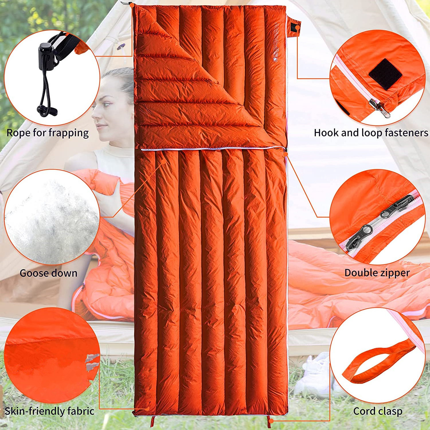 Woqi down cold weather camping children's sleeping bags light weight new design hammock sleeping bag