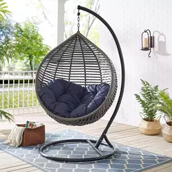 Woqi Egg Large Rattan Wicker Swing Hanging Chair Multifunctional Swing Chairs for Indoor Outdoor Patio Garden