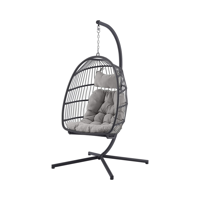 Woqi  With Pillow Egg Large Rattan Wicker Swing Hanging Chair Swing Chairs for Indoor Outdoor Patio Garden