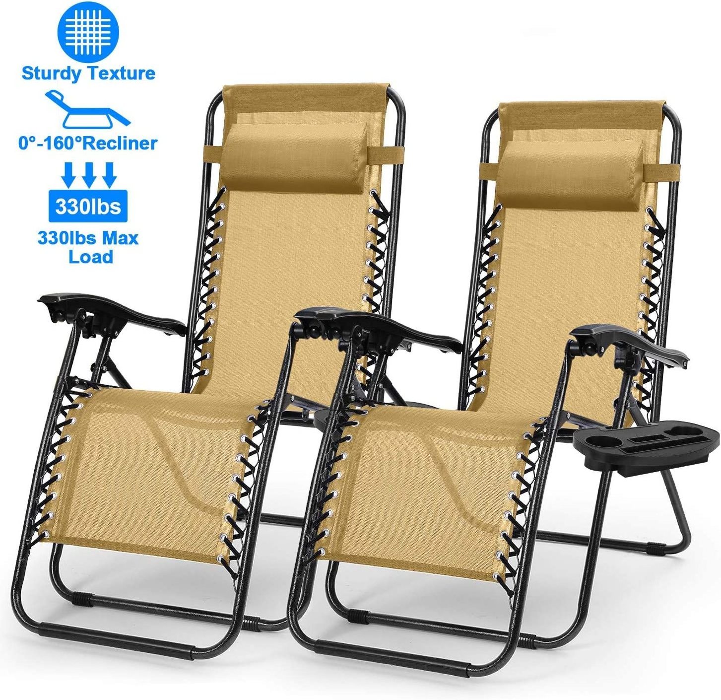 Woqi Zero Gravity Folding Beach Sun Lounge Chair Adjustable zero gravity garden chair for Patio