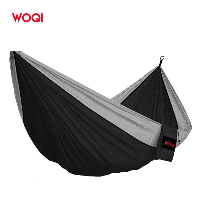 WOQI Top Brands Factory Nylon Portable 3 Person 4 Seasons Double Hammock Swing Hammock Bed with Carry Bag for Outdoor