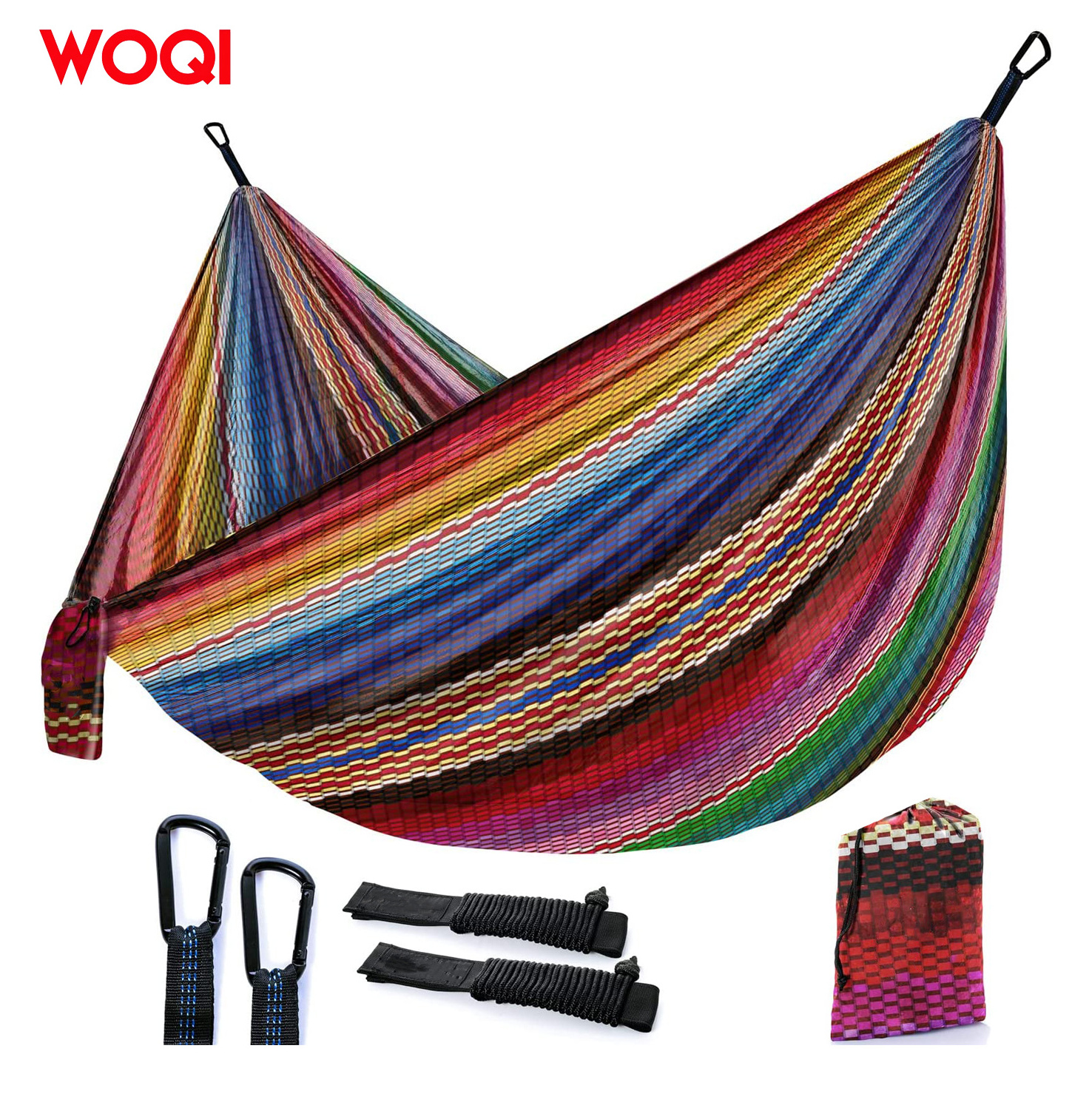 Woqi Custom Nylon Double Camping Hammock Tree Hammock Portable Parachute Hammocks