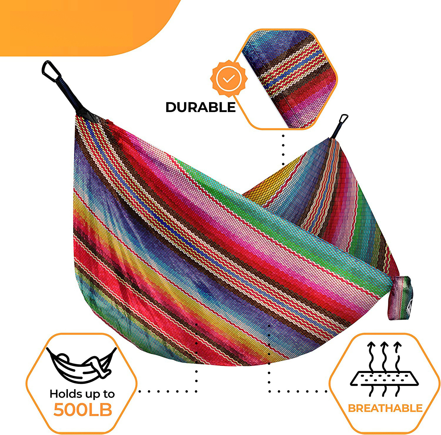 Woqi Custom Nylon Double Camping Hammock Tree Hammock Portable Parachute Hammocks