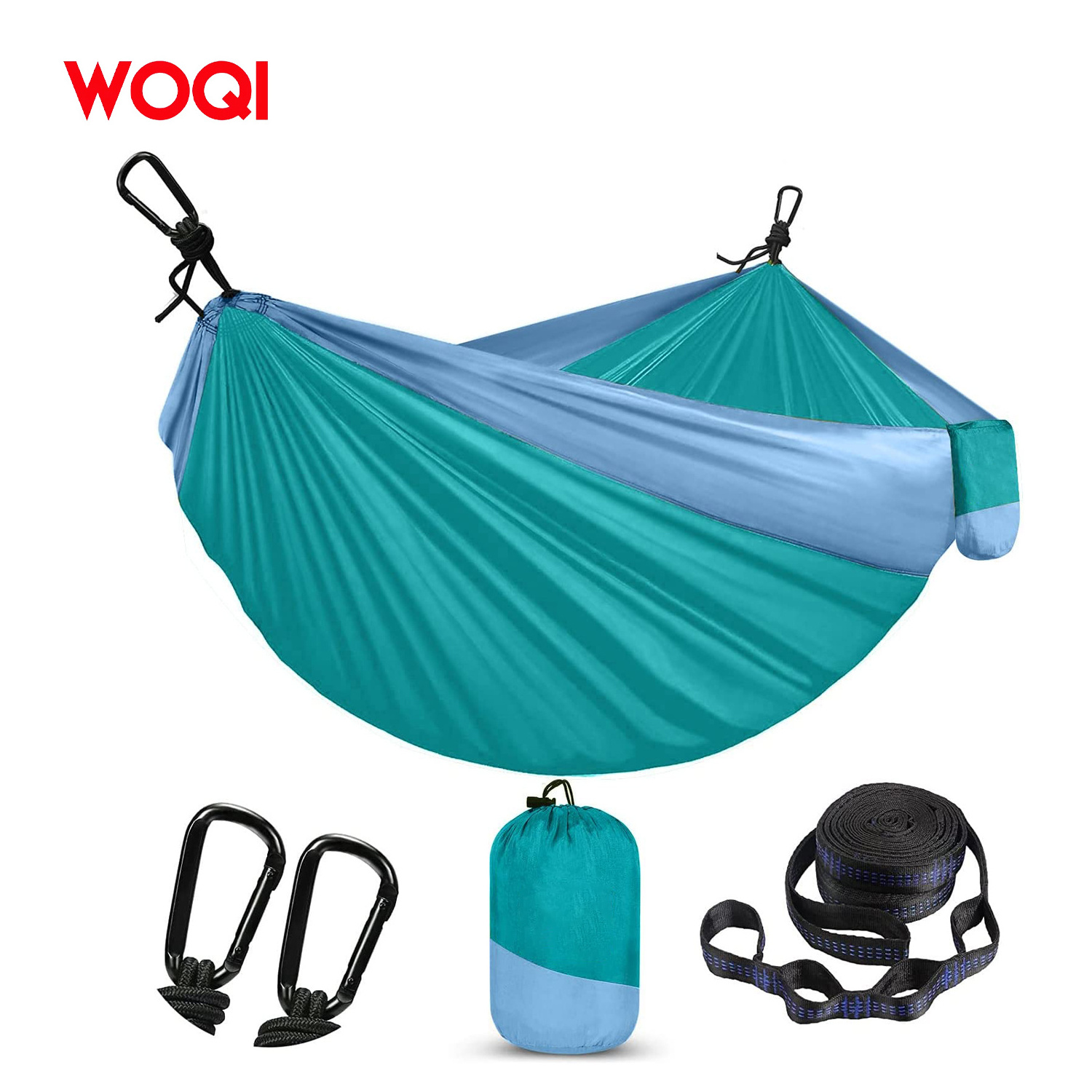 WOQI Camping Hammock with Tree Straps 210T Nylon Parachute Lightweight Portable Hammock for Outdoor Travel