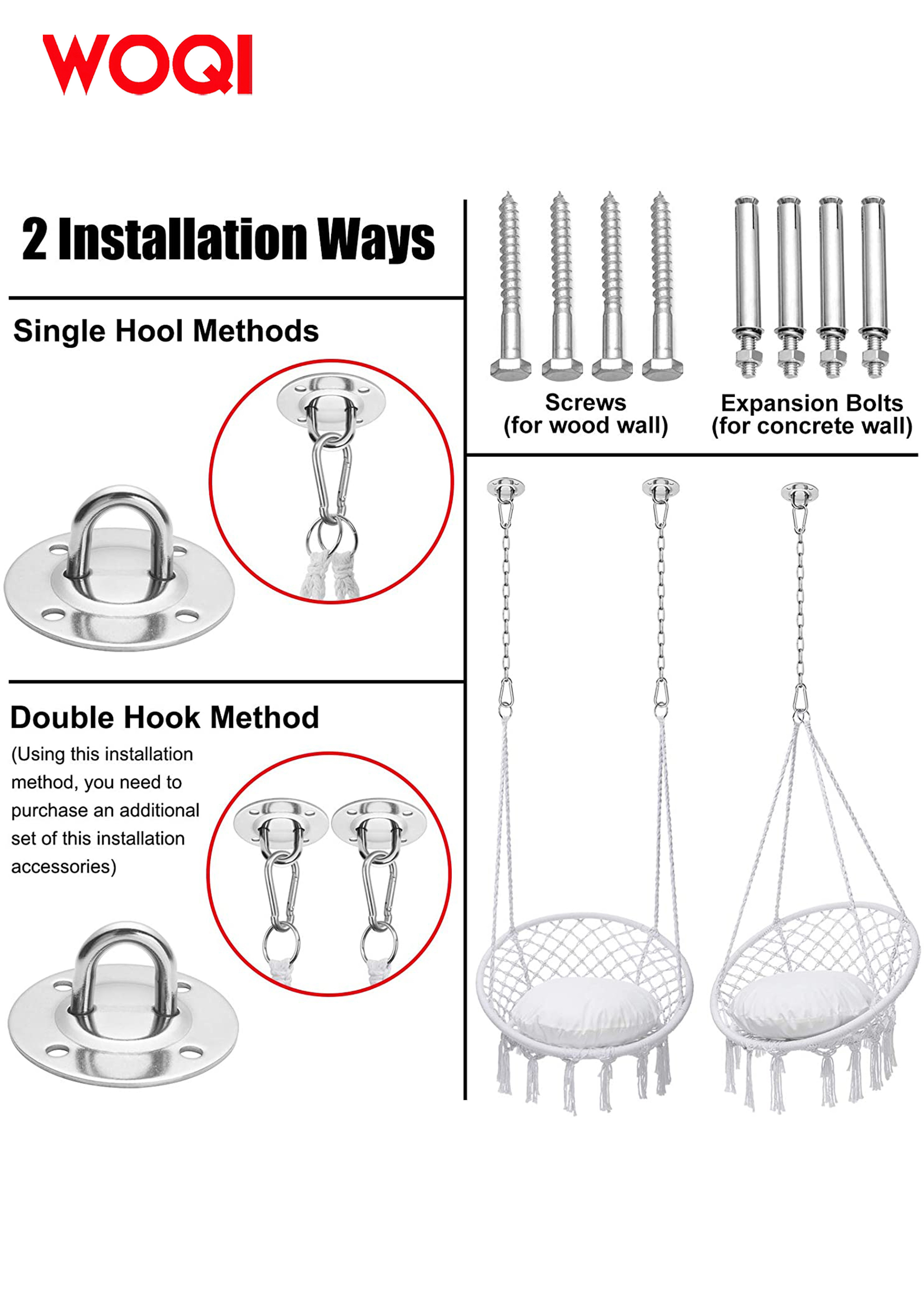 WOQIi Web Chair Swing Swing Outdoor Play Equipment Quick and Easy Assembly and Installation