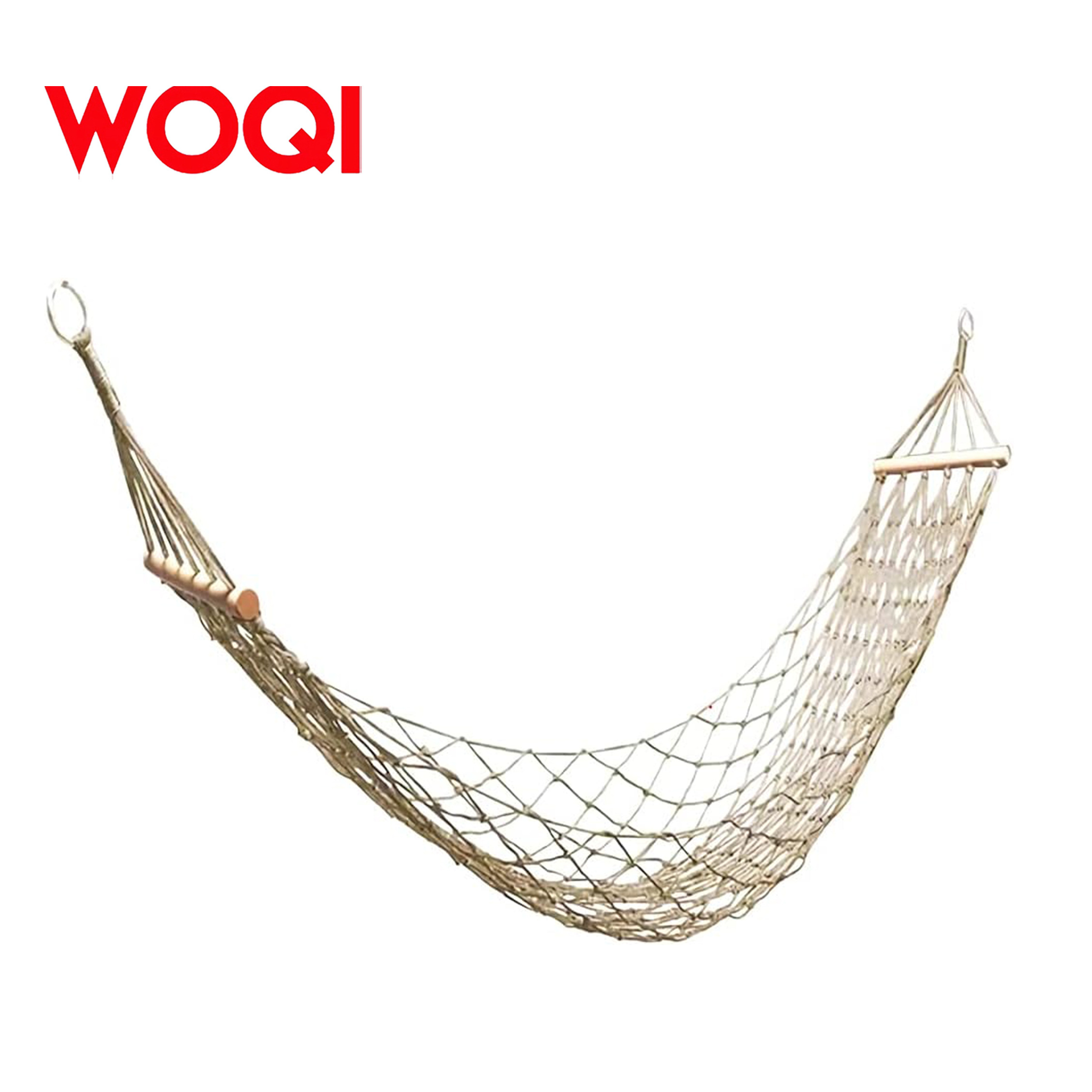 WOQI hand woven cotton rope hammock, outdoor, indoor, terrace, courtyard children's hammock