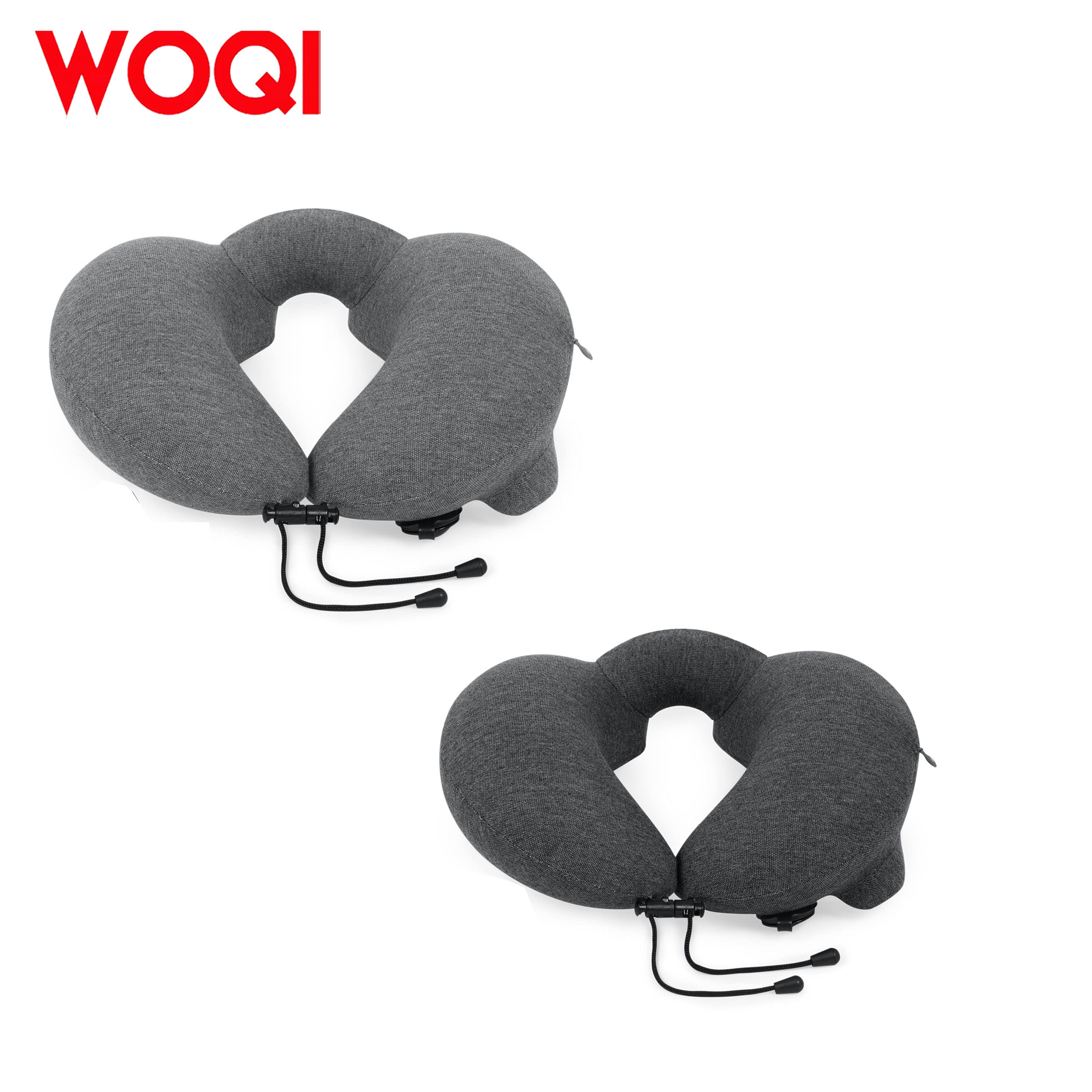 WOQI inflatable neck pillow for travel aircraft, essential for car travel, head and chin support