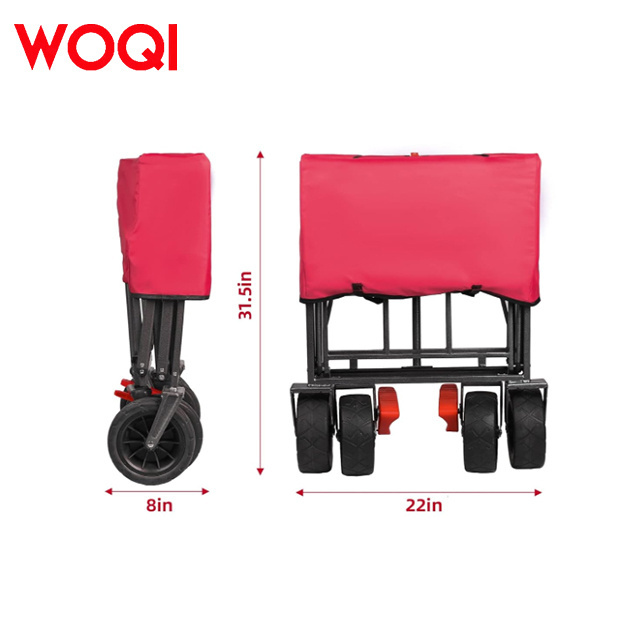 WOQI High Quality Waterproof Oxford Fabric Folding Practical Cart with Detachable Canopy and Handle