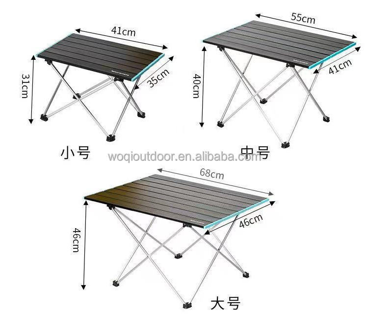 Woqi Different Sizes Roll Up Foldable Ultralight Kitchen Furniture Cooking Camping Table For Outdoor