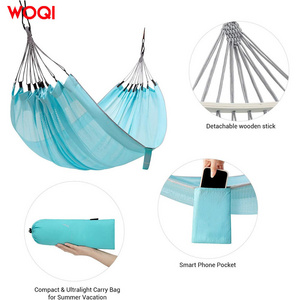 WOQI Luxury Breathable Portable Indoor and Outdoor Terrace Hammock Swing Chair Mesh ice silk Hammock