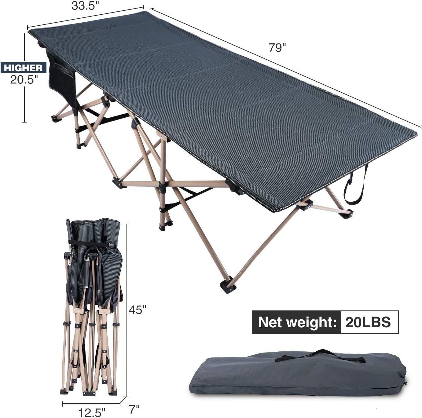 Woqi Lightweight Folding Tent Camping Cot Bed with Lever Lock Easy Setup Portable Compact for Outdoor Travel