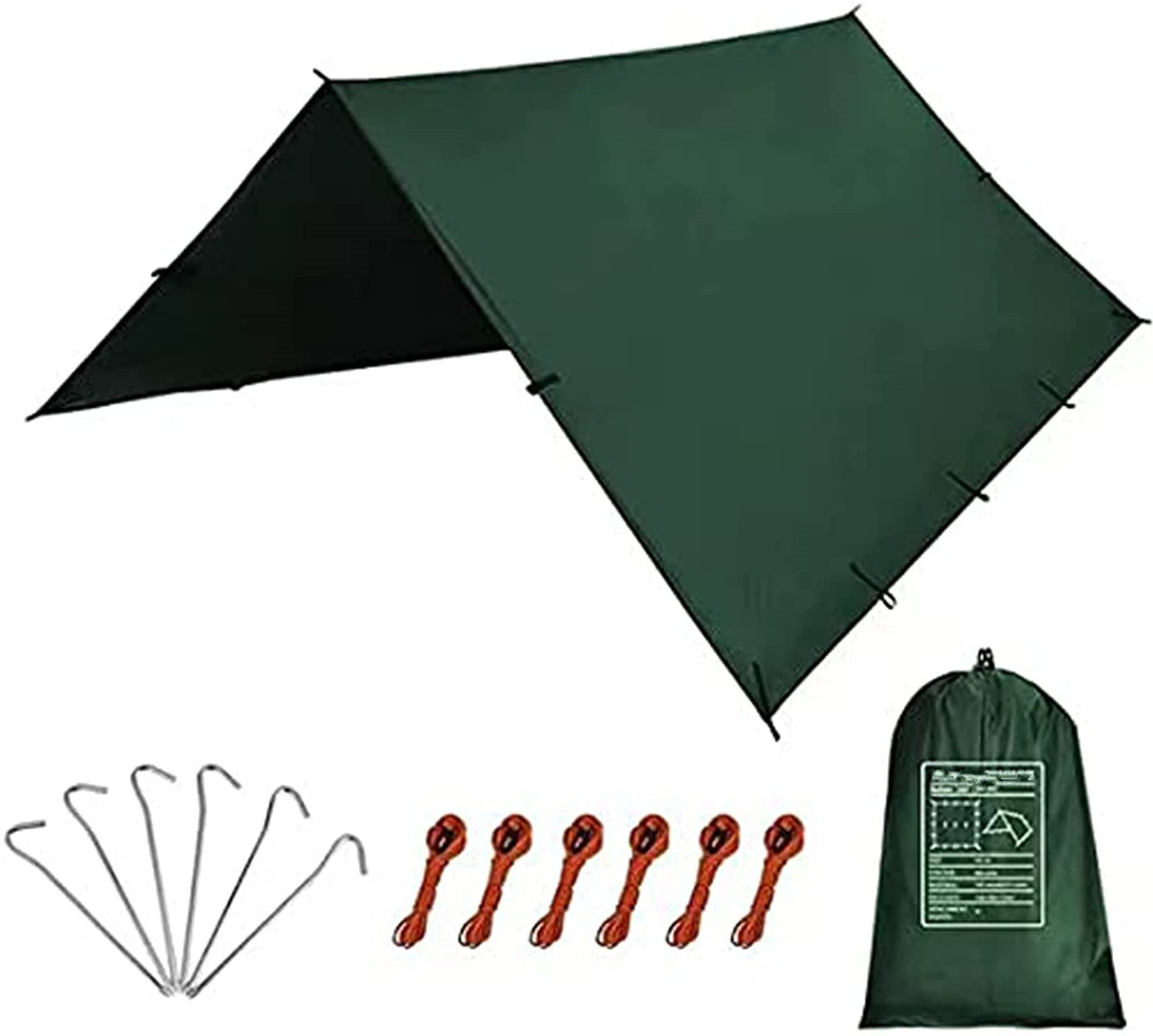 Woqi Custom Made Outdoor Lightweight Shelter Shade Tarp 3x3 Waterproof Rain Fly Camping Tarp Tent