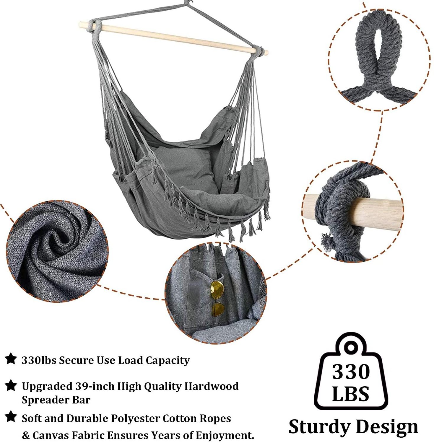 Woqi Up Grade High Quality  Hammock Swing Chair  Outdoor Indoor Hammock Chair