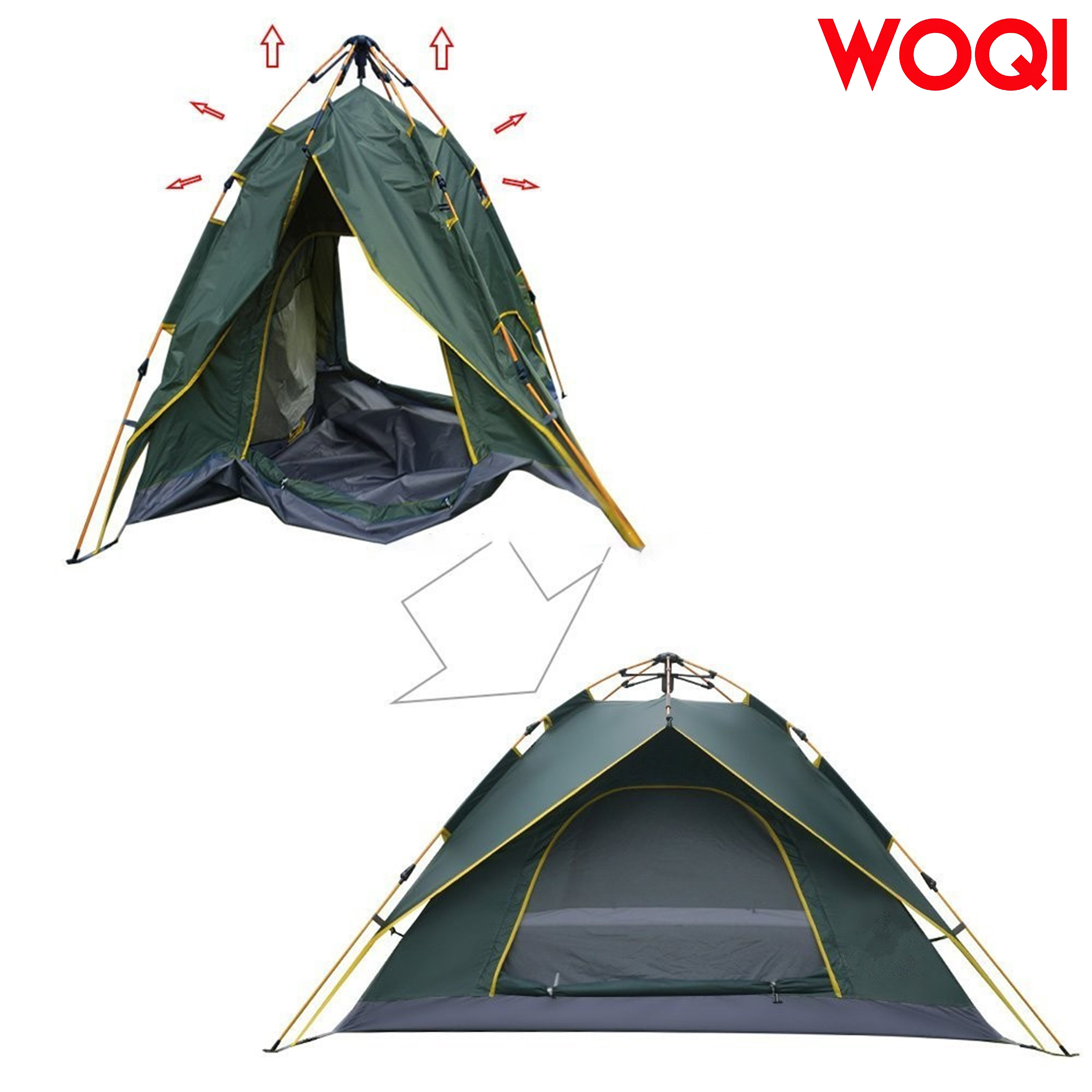 Woqi Tent for Camping 2-5 Person Waterproof Dome Shelter Family Cabin Automatic Backpacking Tent