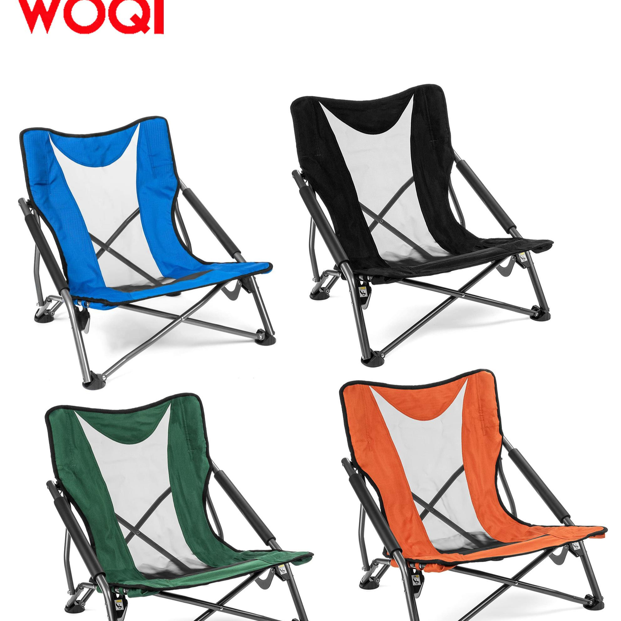 WOQI Low Profile Folding Chair for Camping Beach Sporting Event with Carry Bag