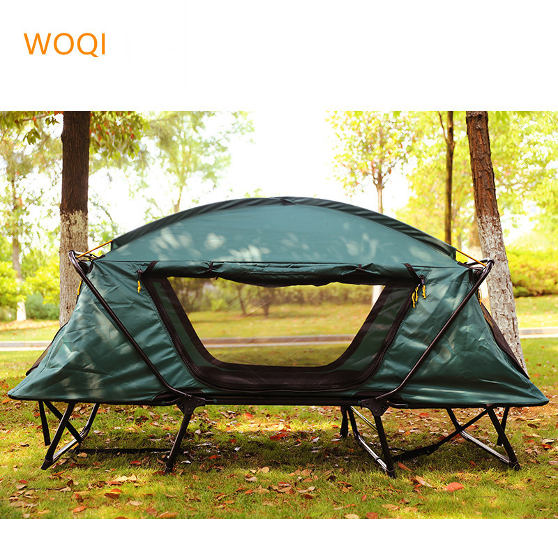 WOQI wholesale windproof double rainproof off the ground thickened portable folding Oxford tent for camping