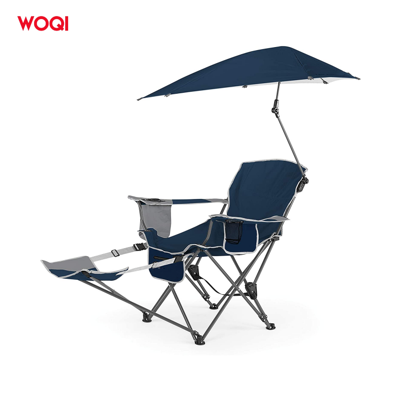 Woqi Folding Broadband Mesh Quad Easy Moon  Camping Chair with Sun Shade Cup Holder Portable Carrying Bag