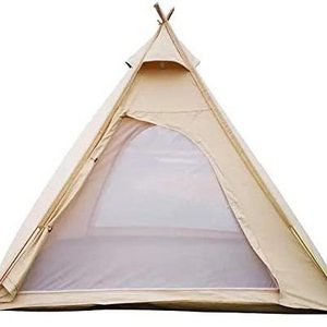 Woqi Outdoor Waterproof Four Season Family Camping Cotton Canvas Tent with Mosquito Screen Door