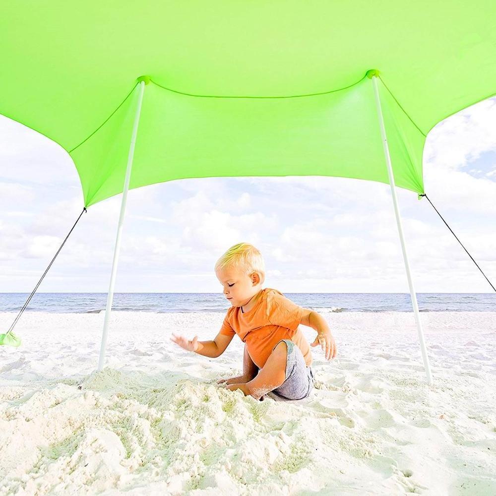 Woqi Portable Beach Shade, Sun Shelter, Canopy Sail Tent, Large Sunshade With Carrying Bag