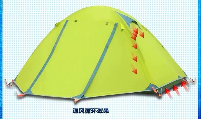 Woqi 1-2-3 people Against Rainstorm Aluminum Pole Camping Tent with High Waterproof