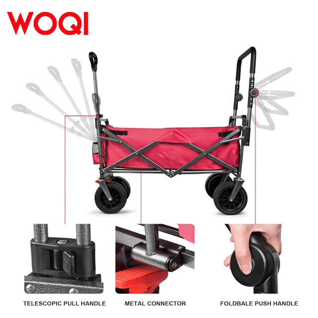 WOQI High Quality Waterproof Oxford Fabric Folding Practical Cart with Detachable Canopy and Handle