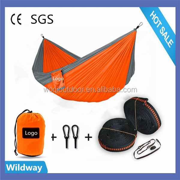 WOQI Outdoor Camping  waterproof  Ripstop Parachute Portable Nylon single Double happy nappers Hammock