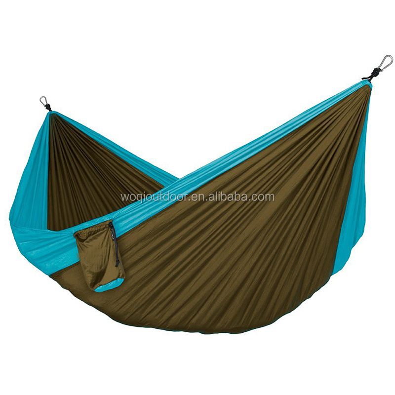 WOQI Double Outdoor Camping Hammock - Lightweight Nylon Hammock with hammock straps for camping