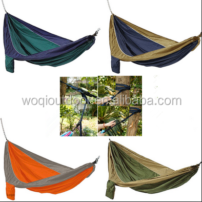 Woqi high quality eco couple hammock luxury compact portable folding hammocks for outdoor camping