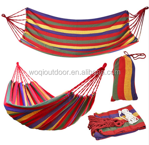 Woqi hot sale cotton mexican crochet bamboo hammock