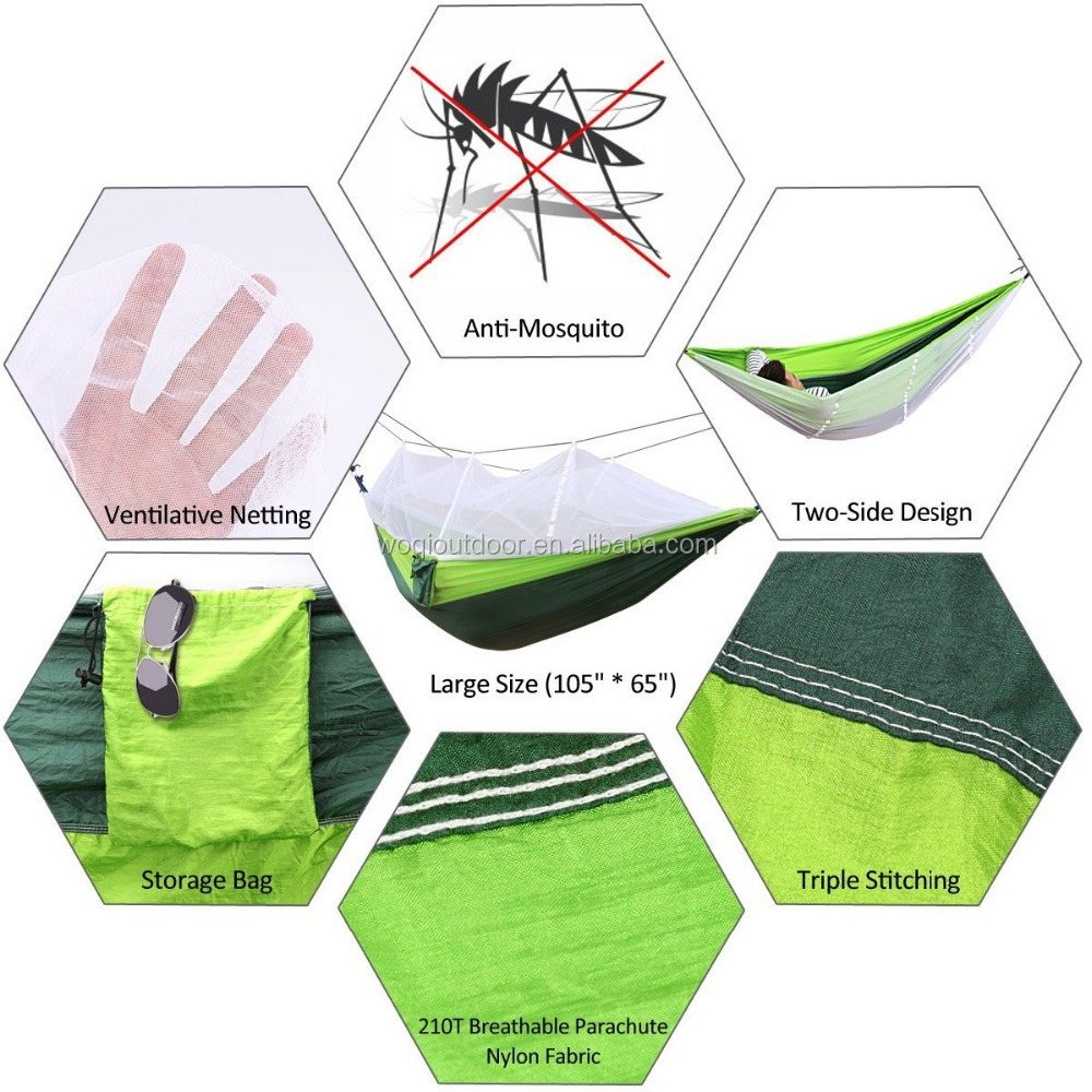 Woqi Nylon Mosquito Net Hammock- Portable hammocks outdoor camping with Mosquito Netting