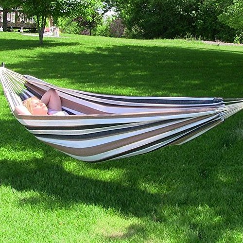 Woqi cotton hammock,Outdoor Portable Canvas Camping Hammock with steel stand